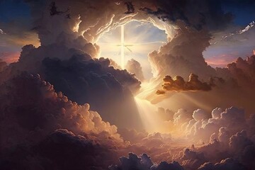 Wall Mural - The Glorious Glory of Heaven's Pristine Splendor Generative AI