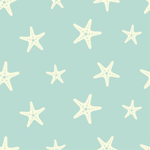 Seamless Seamless Sea Star, Starfish Pattern And Background Vector Illustration