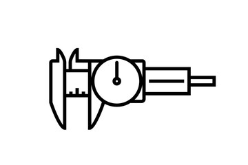 Wall Mural - dial caliper outline icon. clipart image isolated on white background