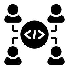 team work glyph icon
