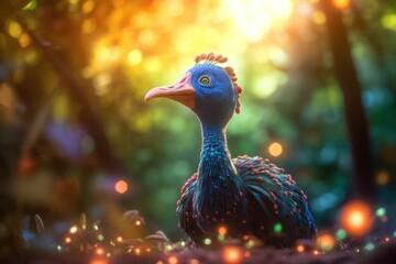 Turkey In An Enchanting Forest At Sunset Generative AI