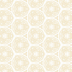 Wall Mural - Golden and white geometric grid pattern vector