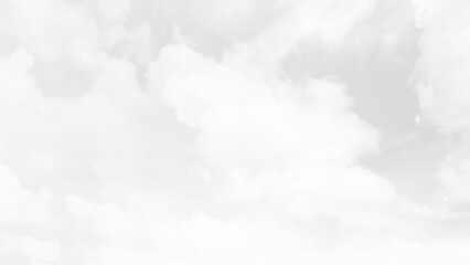Wall Mural - Sky with soft clouds in black and white tone for backgrounds. Black sky with white cloud. Dark background before Rainstorm.