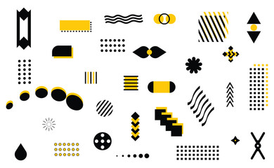 Geometric Vector pattern Collection Memphis and seamless pattern.