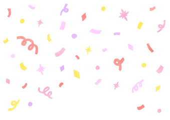 confetti background in pastel colors celebration event cute hand drawn watercolor  / „Éë„Çπ„ÉÜ„É´„Ç´„É©„Éº„ÅÆÁ¥ôÂêπÈõ™„ÅÆËÉåÊôØ „ÅäÁ•ù„ÅÑ „Ç§„Éô„É≥„Éà „Åã„Çè„ÅÑ„ÅÑÊâãÊèè„Åç„ÅÆÊ∞¥ÂΩ©„Ç§„É©„Çπ„Éà