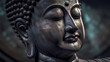statue of Buddha, closeup face portrait 