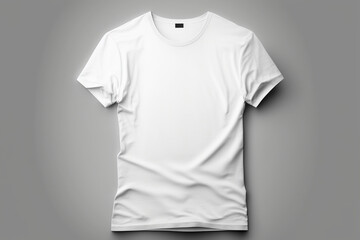 Wall Mural - isolated white t shirt mockup template, front view, man and woman, unisex t shirt on dark background