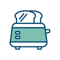 Wall Mural - toaster icon vector design template in white background