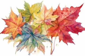 maple leaves isolated on white