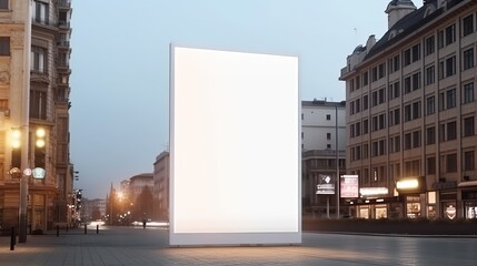 Generative AI, Realistic street big billboard mock up blank for presentation advertising. Outdoor sign blank in the futuristic city, business concept
