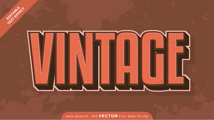 Wall Mural - Editable text effect - Vintage text effect style