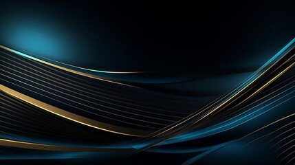 Luxury blue and gold line abstract background. generative AI