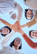 © Rethea B/peopleimages.com - Low angle, hands or happy people portrait in meeting for innovation, success or project development. Collaboration huddle, teamwork or group of men or women with goals, strategy plan or mission