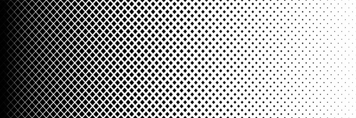 horizontal black halftone of diamond shape design for pattern and background.