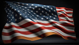 Fototapeta  - Beautifully waving star and striped American flag. Generative AI