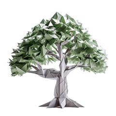 tree origami paper, transparent background png