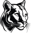 Mountain Lion Logo Monochrome Design Style
