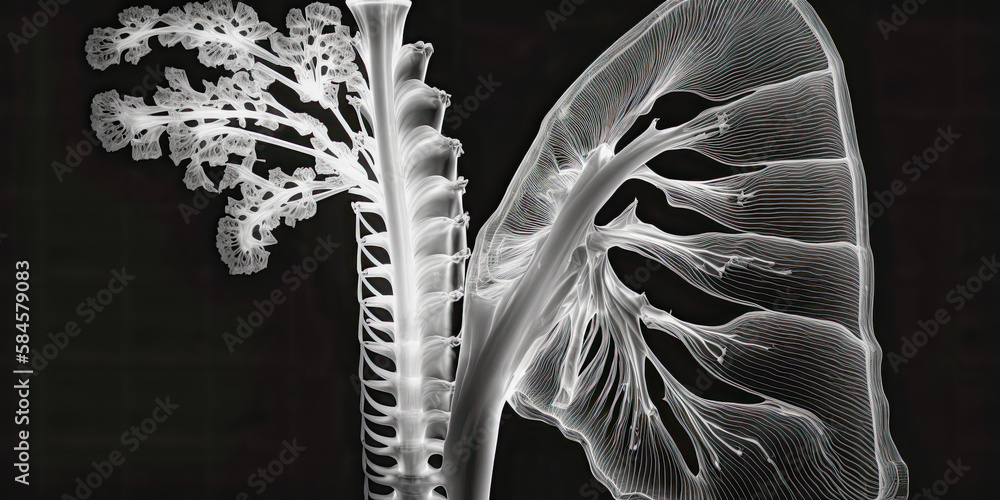 Trachea Radiology X-ray of the trachea and airway - Generative AI Stock Illustration ...