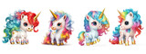 Cute Unicorn Baby, Colorful Unicorn, Generative AI