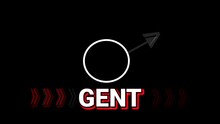 Gentlemen Sign Illustration With Gent Symbol For Information Direction With Arrow. Colorful Neon Flickering Light 
