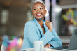 © A. Frank/peopleimages.com - Business, office idea and happy black woman, creative agent or person thinking of brand advertising plan. Agency project, professional or girl working on company development for social media strategy