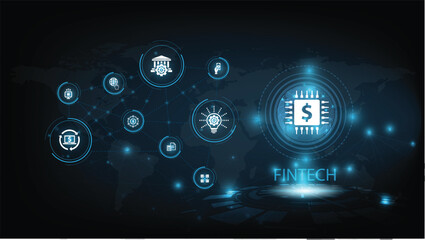 Wall Mural - fintech financial technology concept business investment banking payment