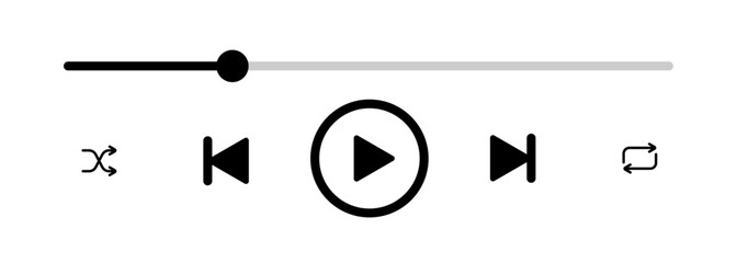 Modern media player interface element