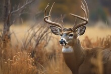 Buck Whitetail Deer In Autumn In Colorado. Generative AI