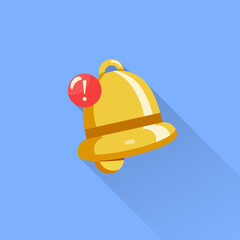 Leinwandbilder - Notification bell icon in a flat design with long shadow