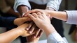 © Nld - Hands in Partnership: Coworkers Join Together in Teamwork - Generative ai
