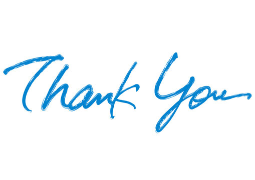 Thank You,hand lettering,blue colored,grunge