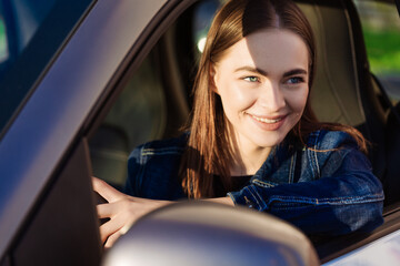 close-up portrait young woman with joyful positive expression, satisfied with an unforgettable trip 