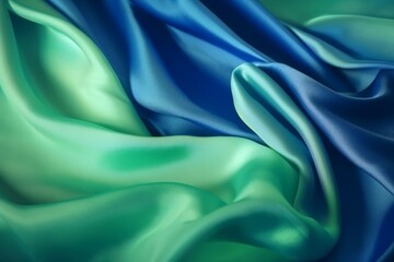 Silk texture elegant background and wallpaper. green and blue color (ai generated)