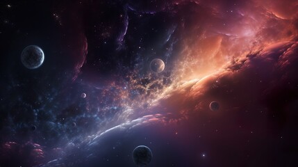 Poster - space, star, sky, nebula, galaxy, universe, astronomy, stars, science, cosmos, fantasy, planet, illustration, deep