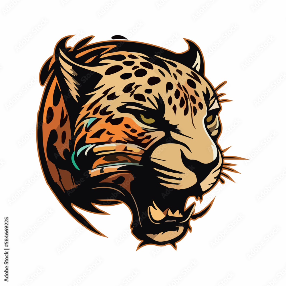 Jaguar head mascot esport logo vector illustration with isolated background  Stock Vector | Adobe Stock, image size:1000x1000