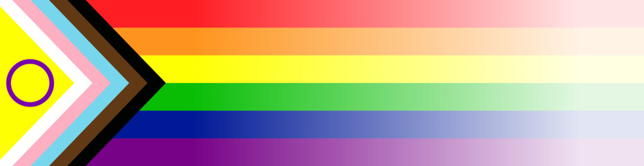 Wall Mural - LGBTQ Pride Flag Banner Vector. Wide Banner Flag Background for LGBT, LGBTQ or LGBTQIA+ Pride.