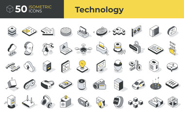 50 Technology Isometric Icons