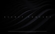 Abstract futuristic dark black background with waved design. Realistic 3d wallpaper with luxury flowing lines. Elegant backdrop for poster, website, brochure, banner, app etc… vector illustration
