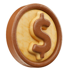 Poster - Money symbol icon with chocolate texture in realistic 3d render