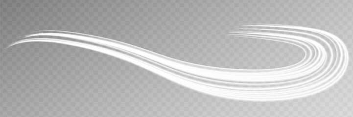 Wall Mural - White glowing shiny lines effect vector background. Light glowing effect. Luminous white lines of speed.