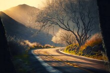Early Morning In Spring Mountain Road, Created With Generative Ai