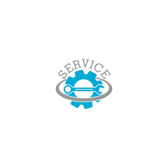 Wall Mural - Gear Repair Service logo. Repair service icon isolated on white background