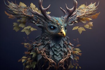 Wall Mural - the majestic adornment of a captivating fantasy forest creature generative ai