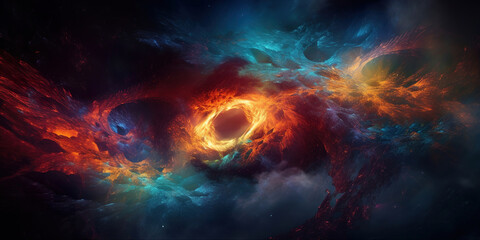 Wall Mural - colorful galaxy in space, beautiful nebula , generative ai
