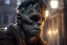 Frankenstein's Monster Portrait, Generative Ai