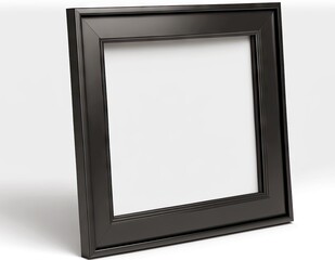 Poster - Square wide picture frame mockup isolated on white background, created with generative ai