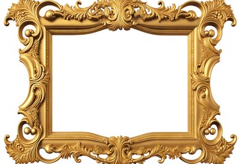 Wall Mural - Chic expensive picture frame mockup with openwork ornament and gold finish, created with generative ai