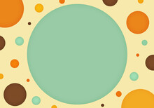 Abstract Geometric Scattered Circles Background In Retro Colors