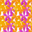 vector illustration is a seamless pattern featuring a repeating design of Yellow and pink orchids, for a variety of design projects, such as greeting cards, website backgrounds, or textiles