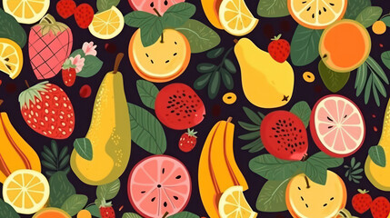 Wall Mural - Abstract background with a simple image of fruits. generative AI